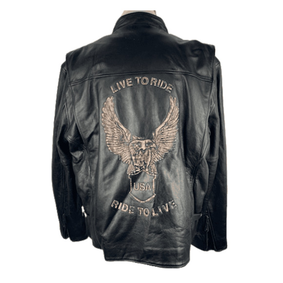 American Rider men's black motorcycle jacket size 3XL - Picture 2 of 4
